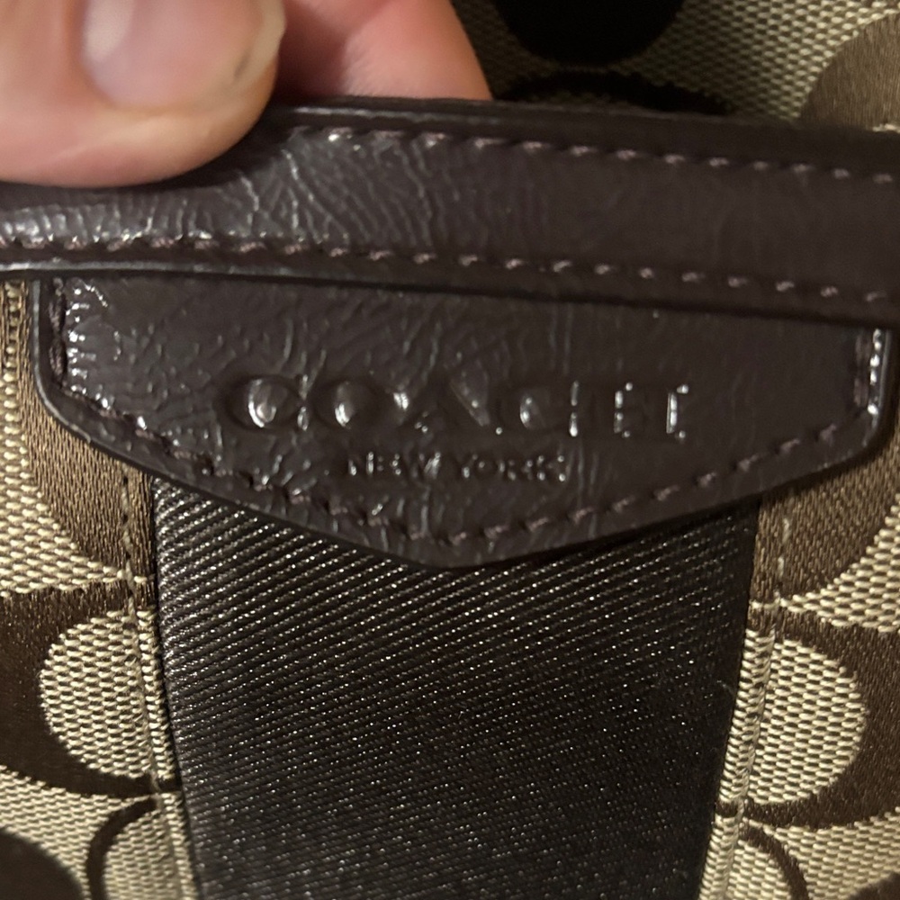 Coach Brown and Tan Signature Tote - Picture 2 of 5